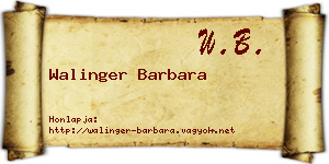 Walinger Barbara névjegykártya